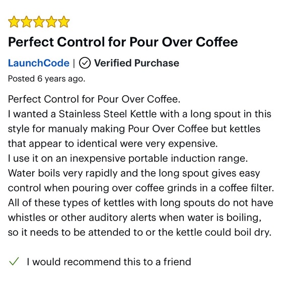 Caribou Coffee Stainless Steel Gooseneck Kettle | 34 oz - Picture 8 of 10